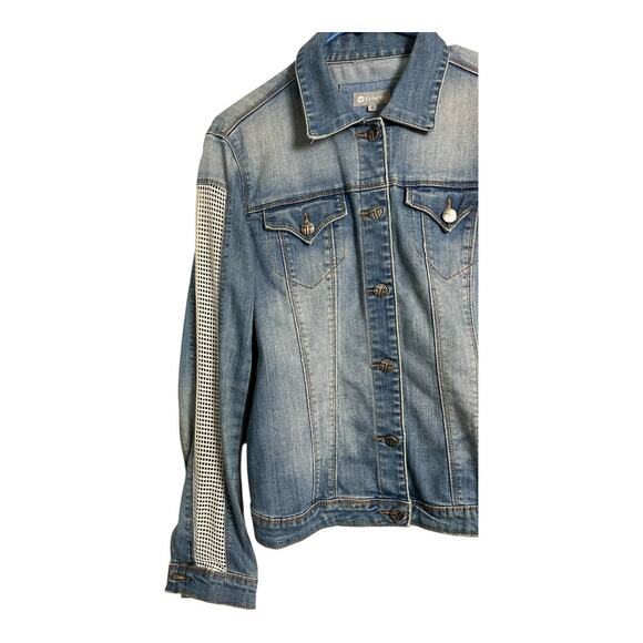 Tractr Small Women’s Jean Jacket Denim Blue Cotton Casual Comfy Western utility - Picture 2 of 8